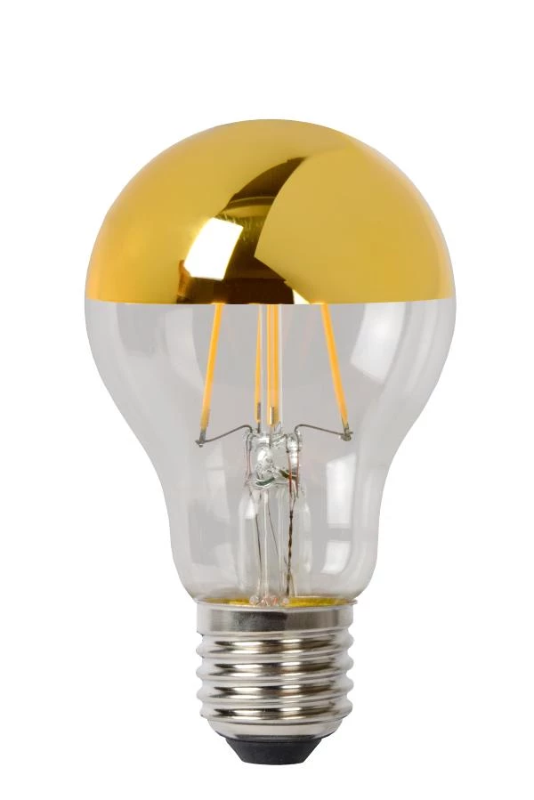 Lucide A60 SPIEGEL - Lámpara de filamento - Ø 6 cm - LED Regul. - E27 - 1x5W 2700K - Oro - UIT